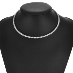 Rhinestone row bride Collar necklace woman  diamond personality stage Collar c..