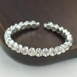  row fully-jewelled opening circle  opening gilded silver  Rhinestone bangle  ..