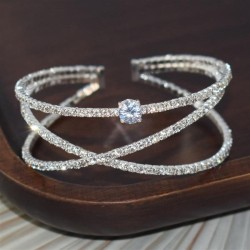 bride luxurious Rhinestone zircon opening bangle woman temperament bracelet