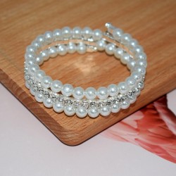 occidental style  bride twiningmm Pearl Rhinestone multilayer bangle woman  fa..