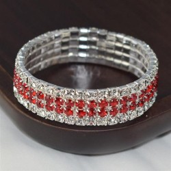 fashion brilliant diamond crystal fully-jewelled bracelet four row Rhinestone ..