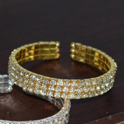 ins woman brief row Rhinestone opening bangle  occidental style fashion all-Pu..
