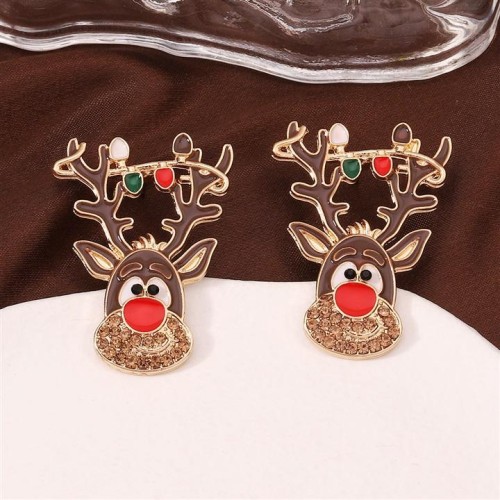 occidental style cartoon christmas deer lovely temperament trend samll fashion all-Purpose earrings ear stud E