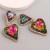 occidental style fashion personality Alloy color heart-shaped diamond exaggerating earrings temperament