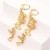 women bronze embed zircon long style butterfly earring high color retention bronze gold plated personality tem