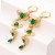women bronze embed zircon long style butterfly earring high color retention bronze gold plated personality tem