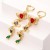 women bronze embed zircon long style butterfly earring high color retention bronze gold plated personality tem
