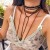 occidental style velvet Metal tassel necklace personality twining bow chain
