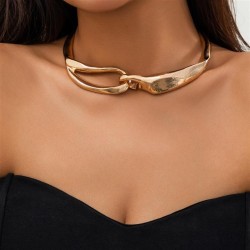 occidental style  personality punk wind Metal buckle Collar woman  geometry cl..