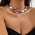 occidental style  personality punk wind Metal buckle Collar woman  geometry clavicle chain