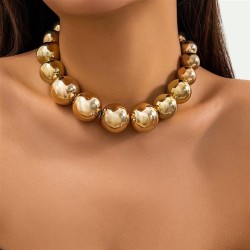 occidental style  punk exaggerating big beads Collar clavicle chain  geometry ..
