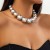occidental style  punk exaggerating big beads Collar clavicle chain  geometry Beads beads necklace woman