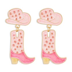 E Cowboy wind Alloy enamel style earrings  occidental style personality embed ..