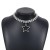 fashion personality Double row diamond Five-pointed star necklace   occidental style brilliant Rhinestone chain