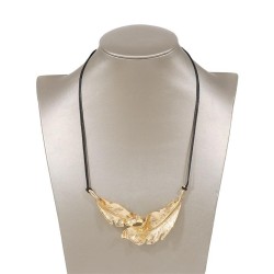  occidental style fashion Metal feather necklace  samll wind brief temperament..