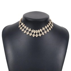 occidental style fully-jewelled temperament rhombus necklace  multilayer women..