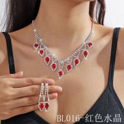  occidental style fully-jewelled more crystal diamond necklace earrings set mo..
