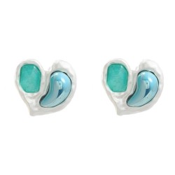 bronze earrings heart-shaped Earring woman fashion Korean style Peach heart ea..