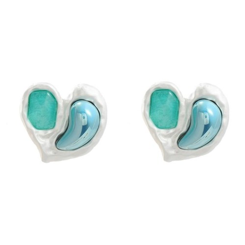 bronze earrings heart-shaped Earring woman fashion Korean style Peach heart ear stud silverearrings