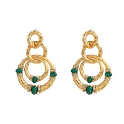 bronze earrings occidental style retro Earring woman multilayer Round earring ..