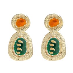 medium earrings occidental style retro ear stud woman Alloy enamel colorearrin..
