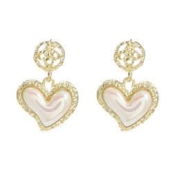  heart-shaped earrings occidental style Earring woman Alloy Peach heart earrin..