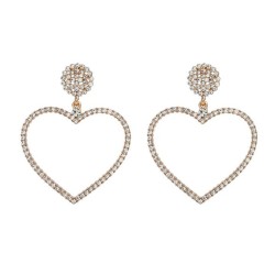 fashion colorful diamond earrings heart-shaped earring woman occidental style ..