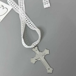 samll white lace cross pendant necklace personality clavicle chain
