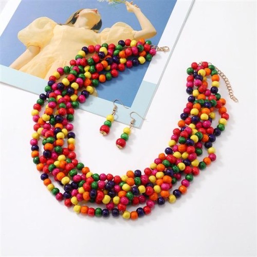 occidental style personality Bohemia Africa customs tassel necklace earrings set chain