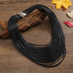 occidental style personality exaggerating multilayer leather necklace retro le..