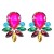 occidental style flowers earrings color fully-jewelled leaves ear stud temperament pendant Earring