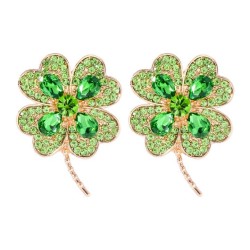 occidental style four clover ear stud diamond Pearl temperament Earring banque..