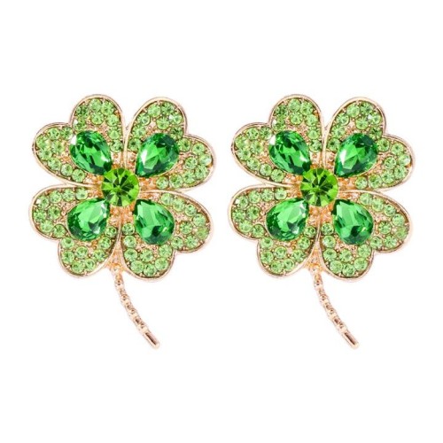 occidental style four clover ear stud diamond Pearl temperament Earring banquet Earring