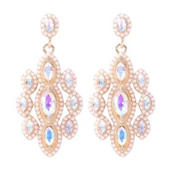 occidental style flowers earrings color fully-jewelled ear stud temperament pe..