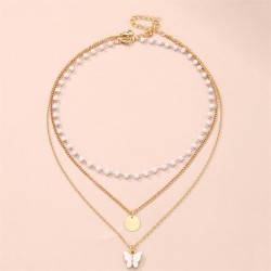  occidental style woman necklace set plates butterfly pendant Bohemia beads ha..