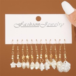 E occidental style woman style earrings resin Shells love long style tassel fa..