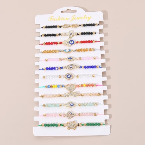  occidental style fashion weave beads woman bracelet temperament enamel butterfly rainbow geometry wom
