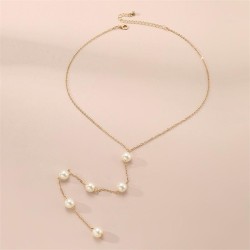  occidental style Pearl necklace long style chain fashion woman Metal sweater ..