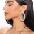 occidental style retro exaggerating earrings super claw chain Oval Rhinestone Earring high banquetearrings
