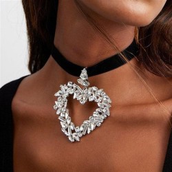  love pendant chain exaggerating Rhinestone necklace stagenecklace