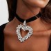  love pendant chain exaggerating Rhinestone necklace stagenecklace