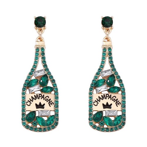  occidental style elements embed Rhinestone Word pendant lady fashion personality earrings