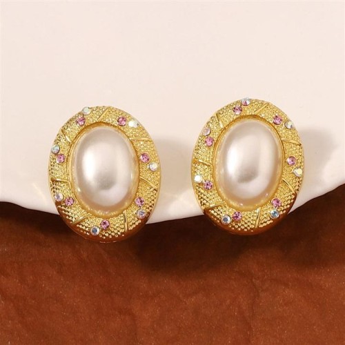  occidental style palace fashion diamond geometry Round temperament all-Purpose personality earrings ear stud E
