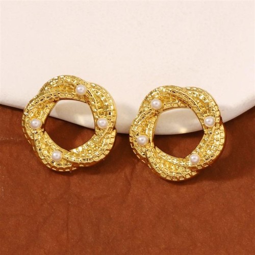  occidental style retro fashion diamond geometry Round temperament all-Purpose personality earrings ear stud Ea