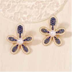 occidental style diamond flowers Pearl temperament high all-Purpose fashion ea..