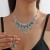 color bride crystal fully-jewelled necklace earrings two set high-end married neckla