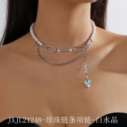 new brief diamond tassel chain multilayer splice necklace  all-Purpose tempera..