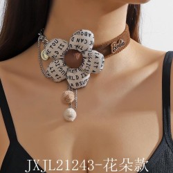 samll Autumn and Winter chain sweet lovely flowers tassel necklace woman three..