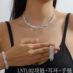   occidental style fashion claw chain Rhinestone weave style neckla