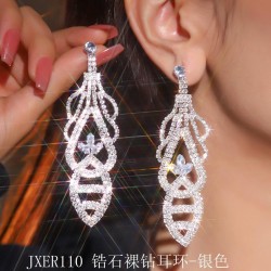  occidental style exaggerating fully-jewelled diamond geometry big earrings  z..